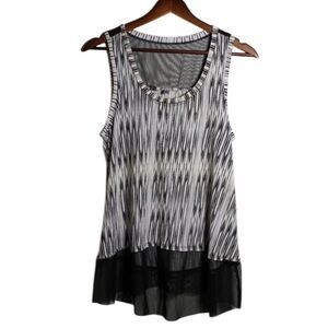 Jennifer Lopez Black and White Striped Top Sz Medium Y2K
